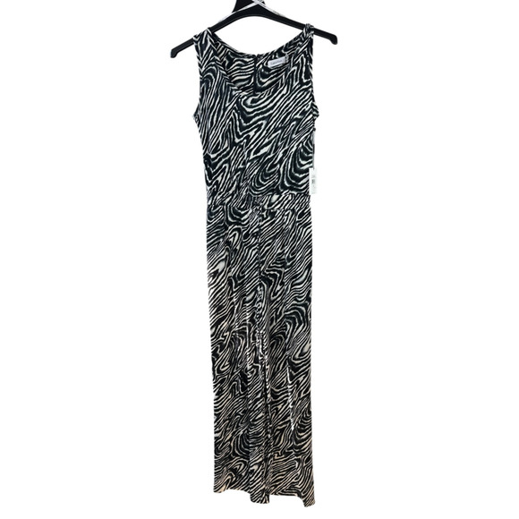 NWT Calvin Klein Zebra Animal Print Jumpsuit Drawstring Sleeveless Size 6 - Picture 14 of 14